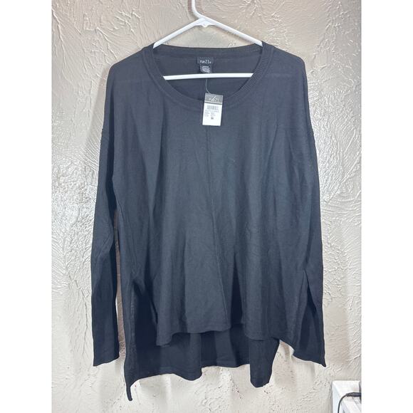 Rue 21 Black‎ Hi Low Cotton Blend Tunic Sweater Top Women’s Size Medium NWT - Picture 1 of 4